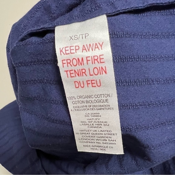 𝅺🆕 Hatley Camila 100% Organic Cotton Boho Stripe Down Embroidered Peasant Blouse - Picture 7 of 9